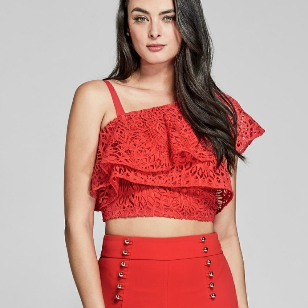 Marciano Redoriana Macrame One Shoulder Crop Top size small